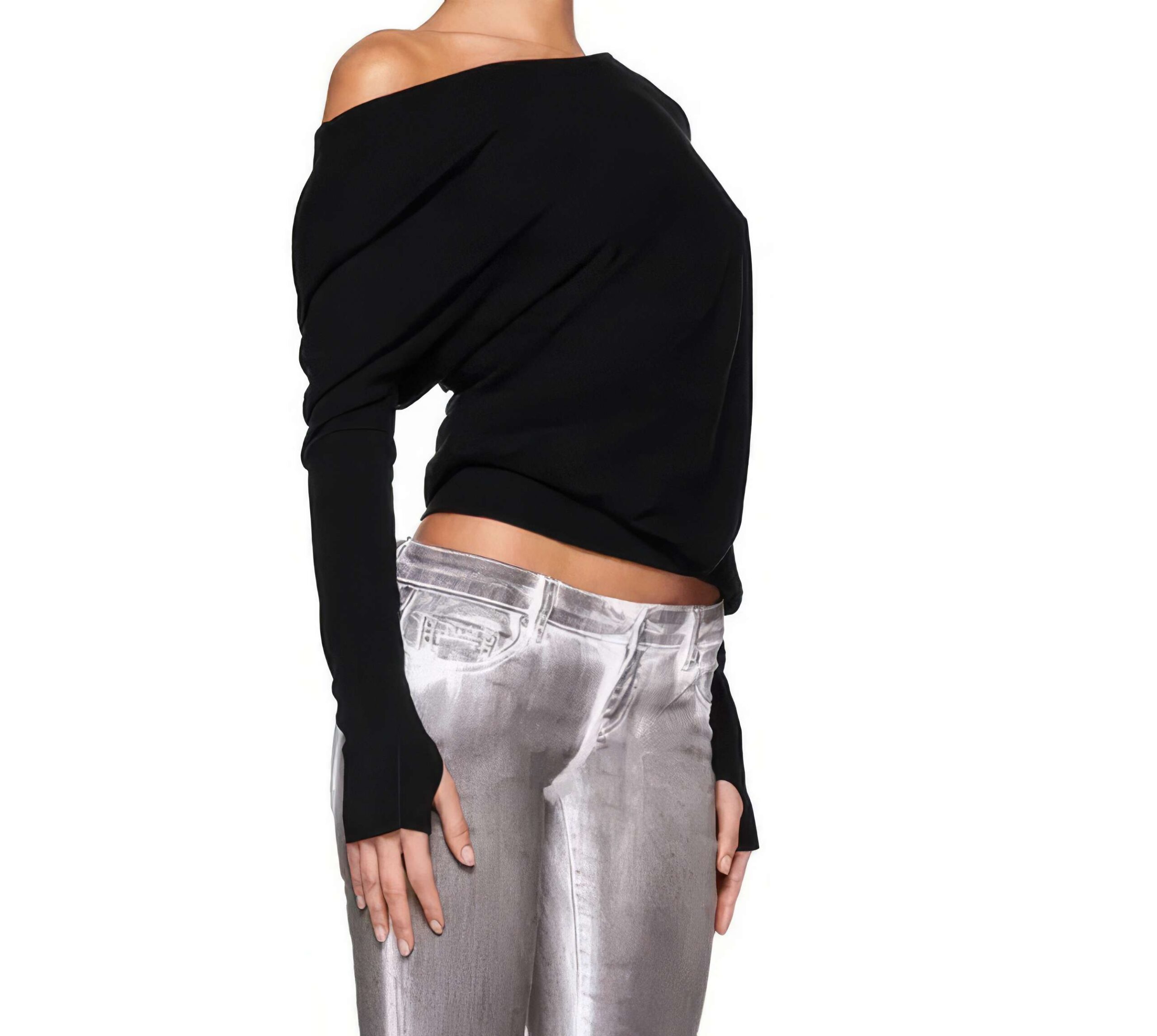 Off Shoulder Langarm Top – Bild 2